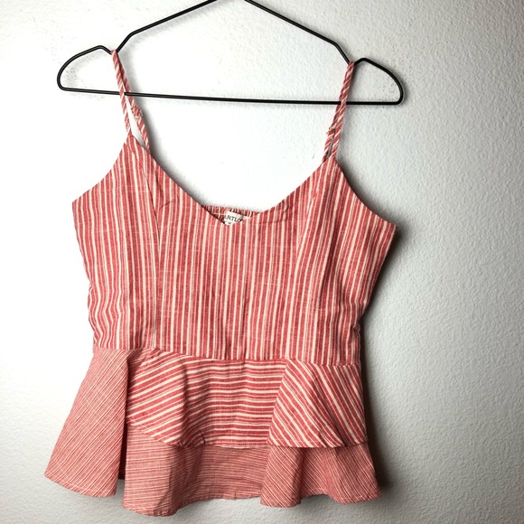 Heartloom Thelma Striped Flare Tank Top Red White - Picture 3 of 8